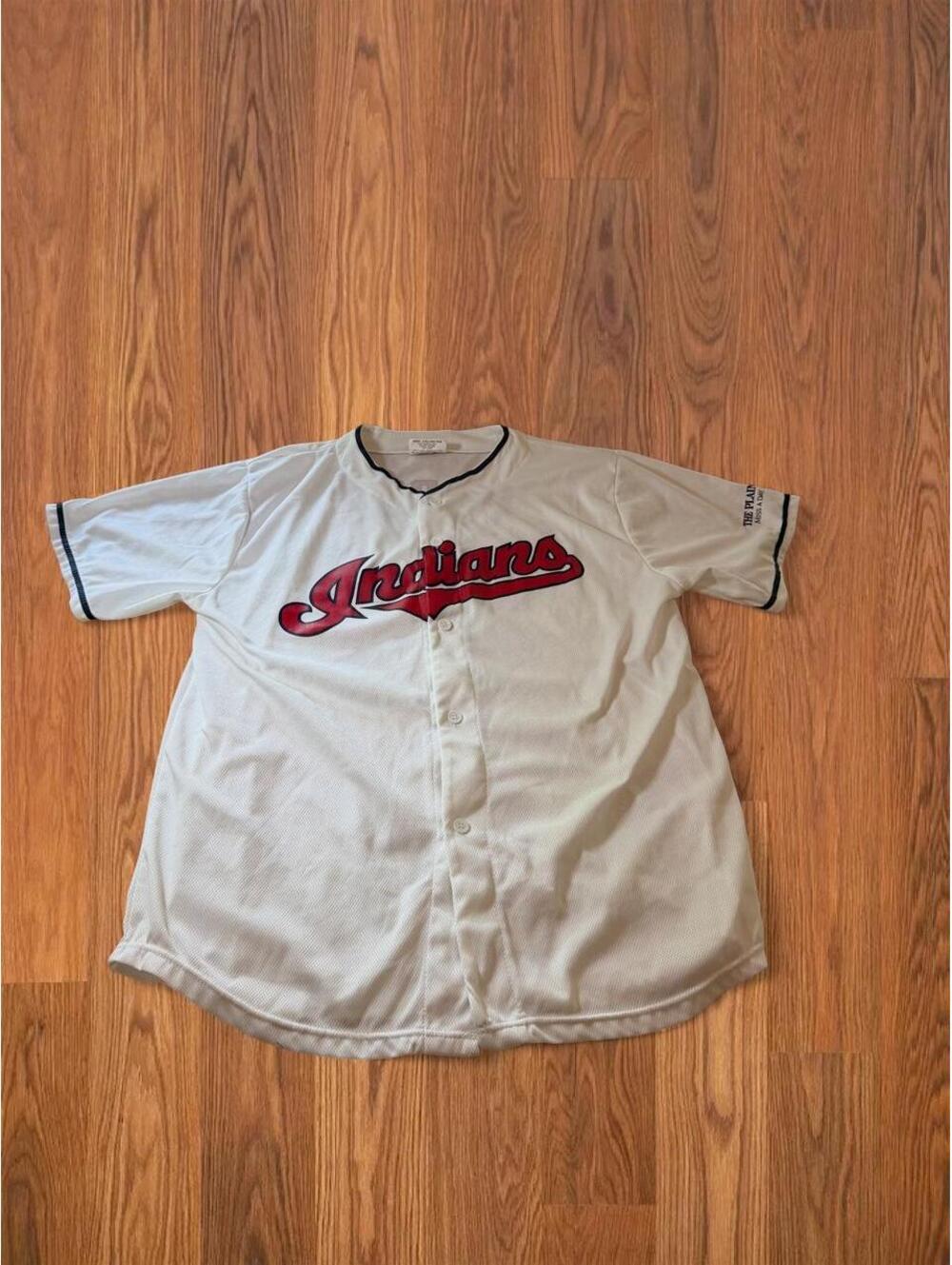 MLB Cleveland Indians Oliver Perez #54 Button Up Baseball Jersey White Size XL